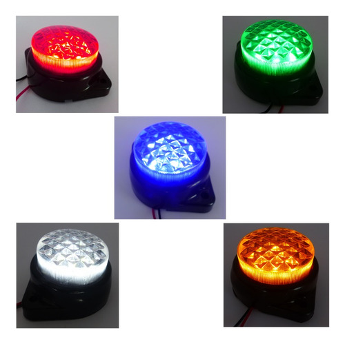 Par De Luz Lateral Led Para Camión / Bus 12/24 Volt Redondo