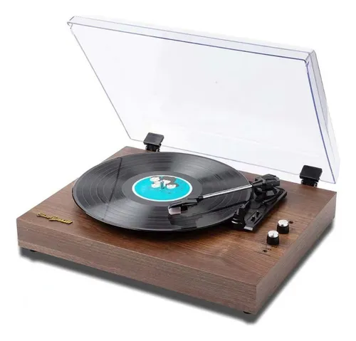 Reproductor De Discos De Vinilo Portátil Retro Con Bluetooth