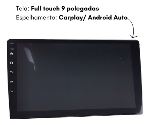 Multimídia Mp5 9 Polegada H-tech Usb Bluetooth Touch