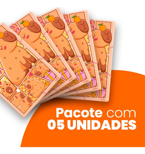 Kit 5 Pastas Aba Elástico A4 Capivara Be Capy