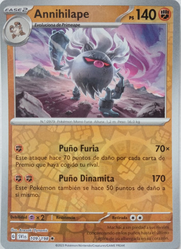 Pokémon Tcg Annihilape 109/198 Reverse (español)