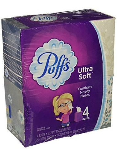 Puffs Ultra Suave Y Fuerte Sin Locion Tela 4 Cajas / 56 2 C