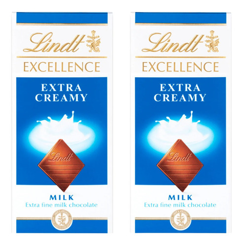 Chocolate Lindt Excellence Extra Creamy 100gr. X2