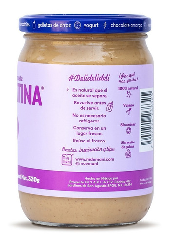 Cacahuatina Original M De Maní. Caja Con 12 Pzs Frasco 320 G
