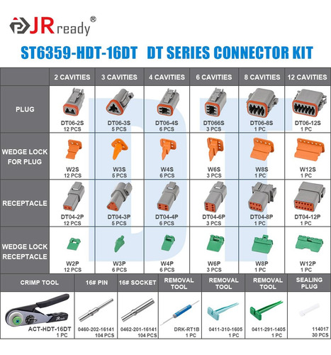 Kit De Conectores Eléctricos Automotrices Jrready St6359 Deu