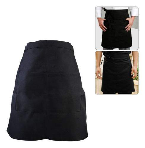 Delantal Unisex De Cintura Corta Con Bolsillo Para Chef, Cam