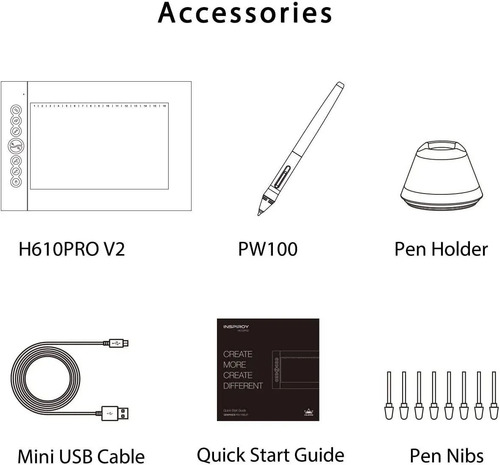 Tableta Gráfica Digitalizadora Huion Inspiroy H610pro V2 Ya!