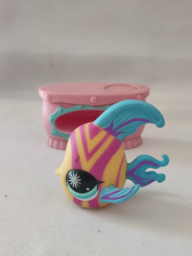 Pez Amarillo Y Accesorio Littlest Pet Shop Hasbro 02 (Usado)
