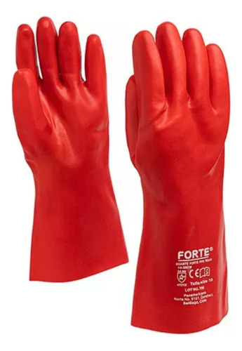 Guante Pvo Rojo 44 Cm - Forte