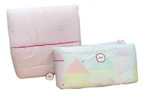 Comprar Set Acolchado Para Cuna Funcional + Chichonera 3 Mts. Mi Bes Color Rosa Diseño De La Tela Casita