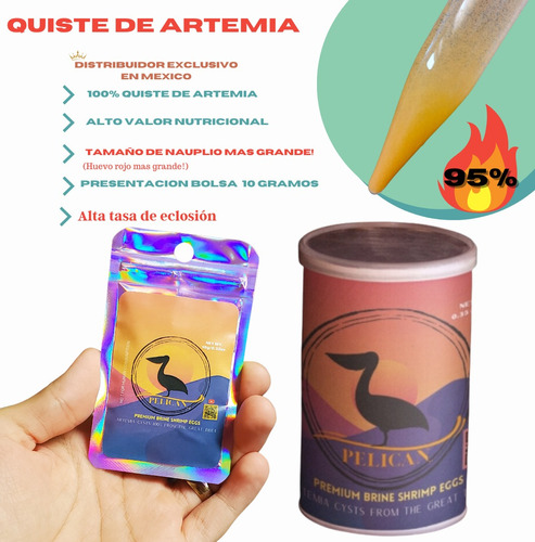 10g- Quistes De Artemia, Pelican Premium
