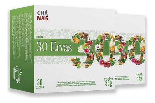 Kit 2 Chá Misto 30 Ervas Flores E Frutas Chá Mais 30 Sachês