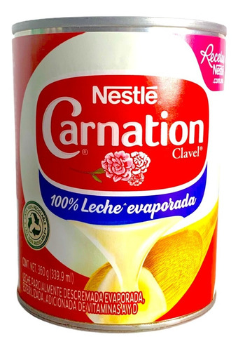 Imagen 1 de 4 de Leche Evaporada Nestle Carnation Clavel 360 Gr