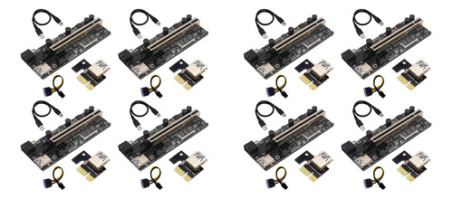 Juego De 8 Extensiones Gráficas Pcie Riser De 1 A 16 X Con T