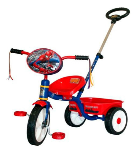 Triciclo Apache R12 Spiderman Con Barra De Empuje 0280133
