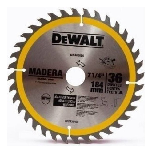 Disco Sierra Circular 7-1/4 In 36 Dientes Dwa03090 Dewalt Color Gris