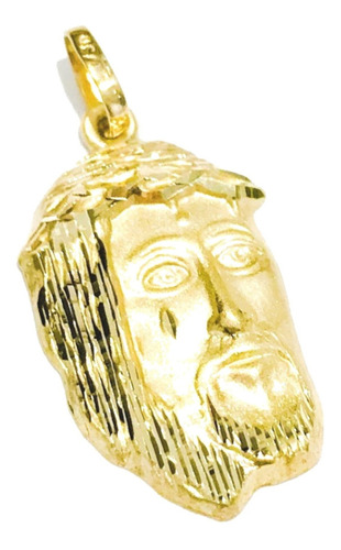 Pingente Face De Cristo G Medalha Jesus Cristo Em Ouro 18k 