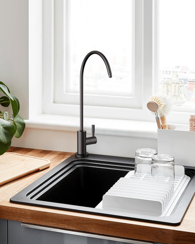 Grifo De Agua Potable Negro Para Fregadero De Cocina, Grifo
