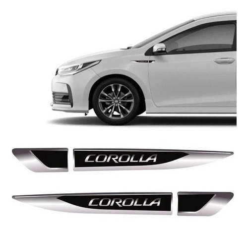 Par De Aplique Lateral Corolla 2015/2019 Emblema Resinado