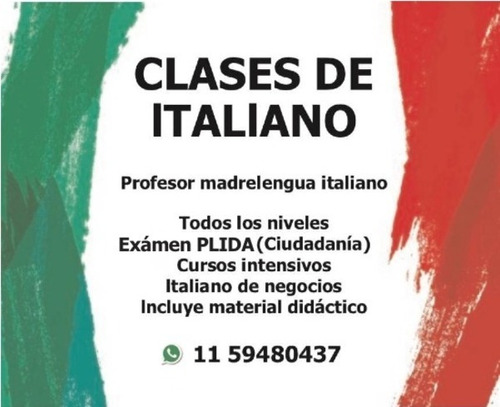 Clases De Italiano- Profesor Madrelengua