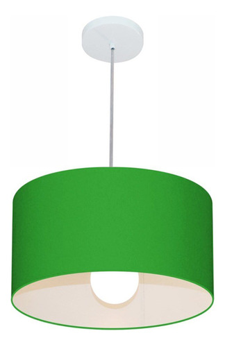 Lustres Vivare PE-4031-COR Cúpula Tec 40x21cm Cor Verde Folha 110v/220v