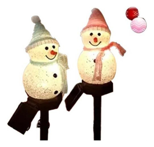 3 Peças De Decorações Solares Natal Jardim, Boneco De Neve