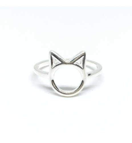 Anillo Gato Gatito Felino Mascota Animal Silueta Plata 925