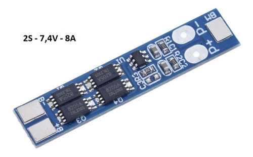 Imagem 3 de 4 de Placa Proteção Bateria Lítio 18650 2s 7,4v 8a Bms