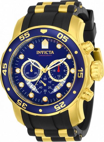 Relógio Invicta Pro Diver Pulseira De Borracha Ref 21929 Cor Da Correia Preto Cor Do Bisel Azul Cor Do Fundo Azul