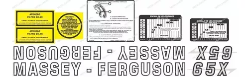 Jogo De Decalque Adesivo Trator Massey Ferguson 65X - TM - Adesivo