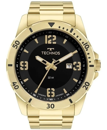 Relógio Masculino Technos Militar Original Dourado Barato 