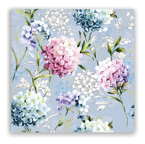 2 Guardanapos Para Decoupage Ambiente Horana Azul