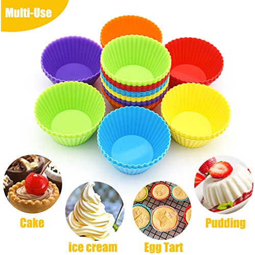 Juego De 24 Tazas De Silicona Para Hornear Cupcakes