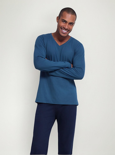Pijama Masculino Longo Lupo 28011-001 100% Algodão