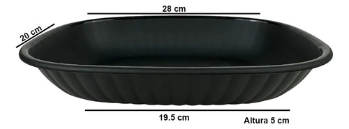 Plato Hondo Rectangular Plastico Reutilizable 28cm 10 Piezas