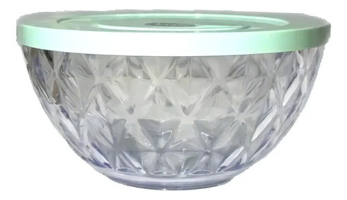 Tigela Diamond Com Tampa De Plástico 2,5 Litros Xplast Cor Verde