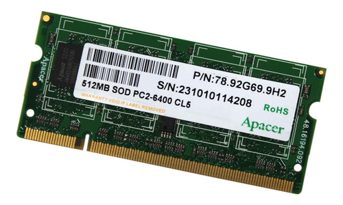 Memoria Notebook 512mb Ddr2 800mhz Diversas Marcas (11323)