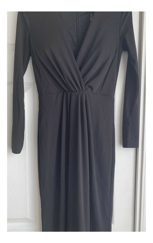 Vestido Largo Fiesta Manga Larga Tajo Escote H&m Mujer Nuevo