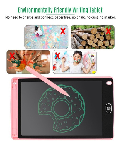 Tableta De Escritura Lcd Con Bloc De Dibujo De 8 Pulgadas,