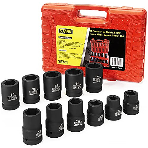 Stark 11-piece Premium Impact Socket Set 1 -inch Drive Metri