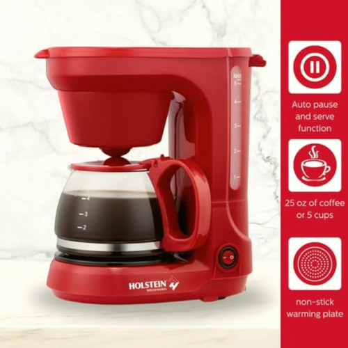 Holstein Housewares Cafetera De Goteo Para 5 Tazas Con