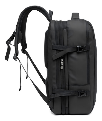 Mochila Faculdade Resistente Bolsa Viagem Espaçosa Cor Preto Desenho Do Tecido Liso