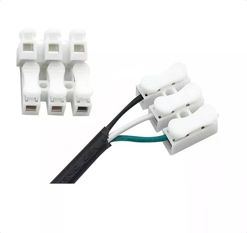 Conector Eléctrico Rápido Triple Bornera Fast Click 220v X50