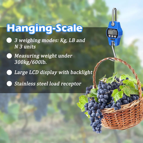 Mini Digital Lcd 300kg/600lb Colgante Portátil