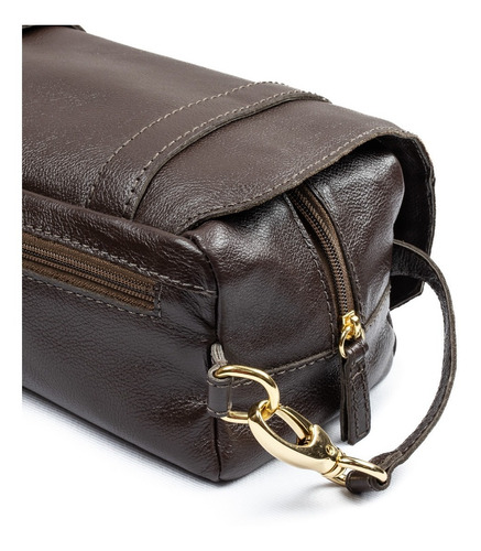 Imagem 5 de 6 de Necessaire Bolsa De Mão Couro Legítimo Cardena Madera
