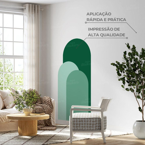 Adesivo Decorativo Ambiente Interno Parede Quarto Tons Verde