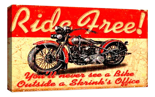 Cuadro Decorativo Canvas Motos Motocicleta Vintage Color Motos Motocicleta Vintage 3 Armazón Natural