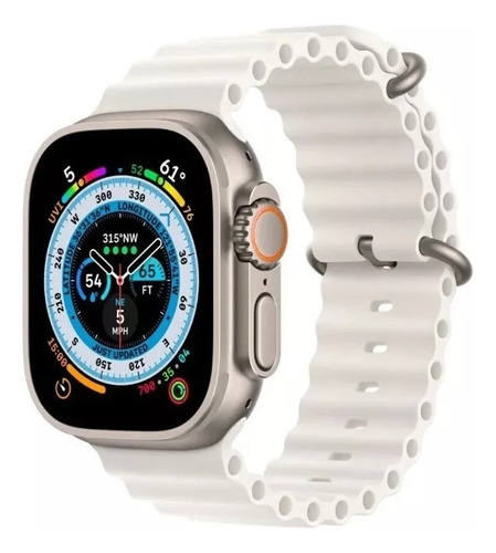Pulseira Oceano Para Smartwatch Watch 42/44/45/49mm Cor Branco Largura 44.42 Mm