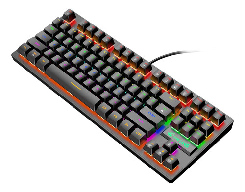 Teclado Mecánico Para Juegos Rainbow 87 Llaves Negro