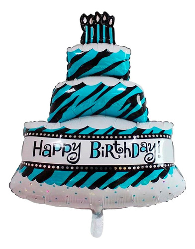 Globo Metalizado Ponque Pastel Torta Happy Birthday 103x54cm
